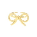 Polierter goldener Ring mit hohler Schleife und verstellbarem offenem Design für Damen - Gr. 15 (Verstellbar) / 18K Gold