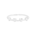 Verstellbarer Ring aus S925 Sterlingsilber mit vier aufeinanderfolgenden Herzmotiven im Minimal-Stil - Größe 13 (Verstellbar) / Silber (JZ1105)