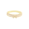 Elegante anello a fiocco in argento 925 dorato con brillanti zirconi cubici incastonati - US 13 / Oro 18K