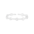 Eleganter S925 Sterlingsilber Blumenring mit verstellbarem offenem Design für Damen - Größe 13 (Verstellbar) / Silber