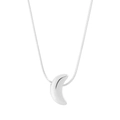 Collana con ciondolo a mezzaluna in argento lucido con catena a serpente da donna - Argento 925 / Argento