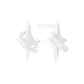 Orecchini a perno a stella minimalisti in argento sterling S925 lucido da donna - Argento 925 / Argento