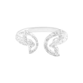 S925 sterling silver hollow butterfly open ring featuring a unique hammered texture finish - Silver / Size 15 (Open Adjustable)