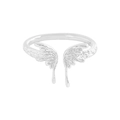 S925 Sterling Silber Schmetterlingsring mit flüssiger Textur und Silber-Finish - Größe 14 (Offen Verstellbar) / Silber (JZ1161)