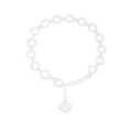 Minimalist S925 sterling silver chain bracelet with infinity links and heart charm - 925 Silver / SL164-Silver