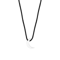 Collana minimalista in argento sterling S925 con ciondolo a mezzaluna e cordoncino nero - Argento 925 / Argento