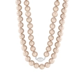 Double-layer champagne pearl necklace with S925 sterling silver clasp on white background - 925 Silver / XL632-White Gold Color