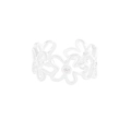 Minimalist S925 sterling silver open ring with hollow daisy flowers and cubic zirconia - Size 14 (Open Adjustable) / Silver