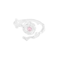 Bague rose en argent sterling S925 avec zircon rose et texture de vigne en argent - Taille 13 (Réglable) / Zircone Rose