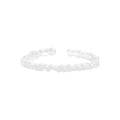Minimalistischer S925 Sterlingsilber Ring mit Blasenstruktur und polierter Oberfläche - Größe 14 / Verstellbare Öffnung / Silber (JZ1206)