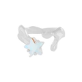 Irregular liquid silver S925 ring with iridescent star zircon on white background - Size 14 (Adjustable) / White Gold