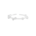 Anillo ajustable de plata de ley S925 con brillantes circonitas cúbicas puras - Talla 13 (Ajustable) / Plateado