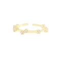 Anillo ajustable de plata S925 dorada con cristales de circonita entrelazados luz - Talla 13 (Ajustable) / Oro de 18K