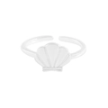 Minimalistische S925 sterling zilveren schelpring met verstelbare open ringband - Maat 13 (Verstelbaar) / Zilver