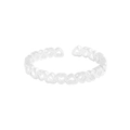 Minimalistischer S925 Sterlingsilber Ring mit hohlem Herz-Design für Damen in Silber - Größe 13 (Verstellbar) / Hellsilber
