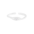 Offener Ring aus S925 Sterlingsilber mit Evil-Eye-Design und klarem Zirkon - Größe 13 (Verstellbar) / Weißer Stein