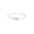 S925 Sterlingsilber Ring mit blauem Zirkonia im Evil Eye Design, verstellbare Größe - Größe 13 (Verstellbar) / Blauer Stein