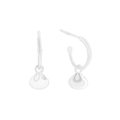 Polished S925 sterling silver lucky bag drop earrings with minimalist sleek design - 925 Silver / Silver