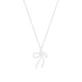 Collana minimalista in argento sterling S925 con ciondolo a fiocco irregolare su bianco - Argento 925 / Argento