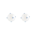 Eleganti orecchini a lobo in argento S925 con perle bianche e brillanti zirconi blu - Strass Blu (ES729)