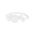 Anillo ajustable de plata de ley S925 con diseño de esferas apiladas moderno - Talla 13 (Ajustable) / Plateado