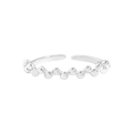 Minimalistischer Ring aus S925 Sterlingsilber mit polierten Perlen und offener Schiene - Größe 13 (Verstellbar) / Silber