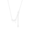 Elegante Halskette aus S925 Sterlingsilber mit Schleifen- und Herzanhänger - 925er Silber / Schleife Anhänger Halskette (XL665)