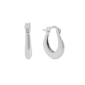 Minimalist S925 sterling silver irregular U-shaped earrings with a polished metal finish - 925 Silver / Platinum Silver (ES750)