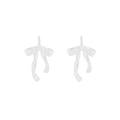 Elegante Schleifenohrstecker aus 925er Sterlingsilber mit poliertem Band-Design - Schleife Ohrstecker (ES741-Silber) / 925er Silber
