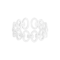 Minimalist S925 sterling silver interlocking loop open ring in modern chic design - Size 13 (Adjustable Open) / Silver