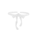 Verstellbarer S925 Sterlingsilber Ring mit Schleifen-Design und polierter Silber-Optik - Schleife Offener Ring (JZ1279-Silber) / 925er Silber