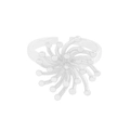 Anillo abierto de plata de ley S925 con diseño de fuegos artificiales y banda ajustable - Talla 14 (Abierto Ajustable) / Plata (JZ1312)