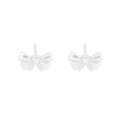 Boucles d'oreilles nœud papillon en argent S925 avec un petit cœur central - Argent 925 / ES761-Argent