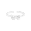 Bague réglable en argent sterling S925 avec nœud élégant et motif en forme de cœur - Argent 925 / JZ1309-Argent