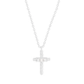 S925 sterling silver twist cross necklace with three round zircons on minimalist chain - 925 Silver / Silver