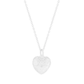 Minimalist S925 sterling silver heart necklace featuring vintage embossed texture and zircon - 925 Silver / Silver (XL682)
