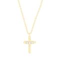 Minimalist S925 silver twist cross necklace with gold plating and zircon inlay - 925 Silver / Gold