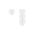 Pendientes de corazón asimétricos de plata de ley S925 con acabado de espejo pulido - Plata 925 / Plateado