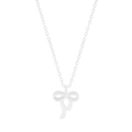 Poliertes S925 Sterlingsilber Schleife Halskette mit minimalistischer Gliederkette - Schleife Halskette / 925er Silber / Silber
