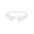 Offener Ring aus S925 Sterlingsilber mit einzigartigem Schlüssel-Herz-Design für Damen - Größe 13 (Verstellbar) / Silber