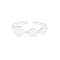 Minimalist S925 sterling silver open ring with three graduated polished silver beads - Size 13 (Adjustable) / Silver