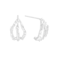 Orecchini minimalisti in argento S925 con trama organica e forma irregolare - Design con Texture Irregolare (ES786) / Argento 925 / Argento