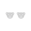 Minimalist S925 sterling silver mini bear stud earrings with grey enamel glaze finish - 925 Silver / ES814 White Gold Color