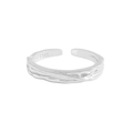 Bague réglable en argent sterling S925 avec finition texture froissée unique - Style Femme