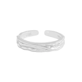 Bague ouverte en argent sterling S925 avec design à texture irrégulière unique - Style Homme