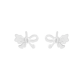 Minimalistische S925 Sterling Silber asymmetrische Schleifen-Ohrringe mit Wellenmuster - 925er Silber / Silber