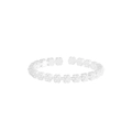 Bague ouverte en argent sterling S925 avec motif de marguerite au design minimaliste - Taille 13 (Ajustable) / Argenté