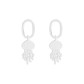 S925 Sterling Silber Quallen-Ohrhänger mit elegantem minimalistischem Design für Damen - Qualle-Form (ES839) / Silber