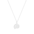 Minimalist S925 sterling silver snail shell spiral pendant necklace on a fine O-chain - 925 Silver / Silver (XL712-Silver)