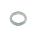 Anello geometrico minimalista in giada naturale grigio chiaro con texture traslucida - Taglia 7 (JZ598)